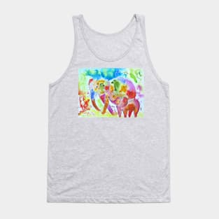 Colourful Mother and Baby Elephant Tank Top